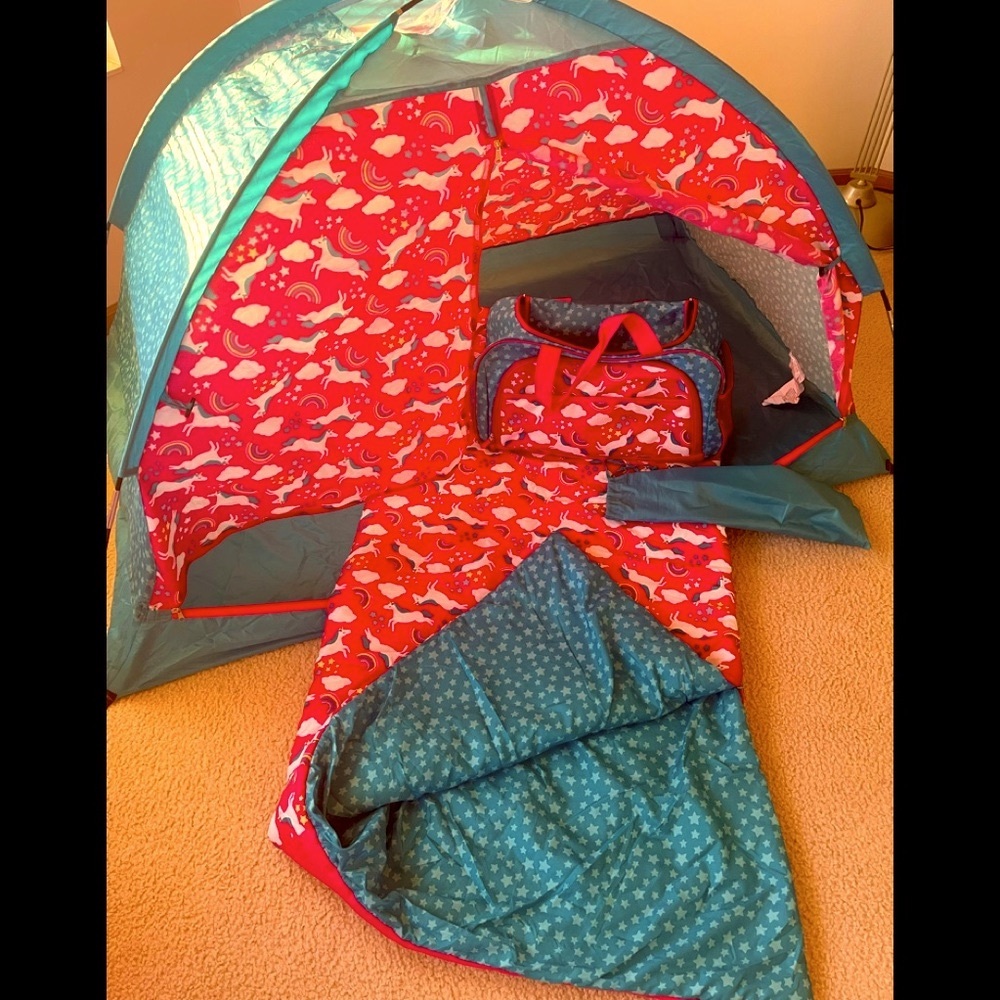 COPY - Lk New Grls 3 Pc Unicorn Tent, Sleepbag& Carry